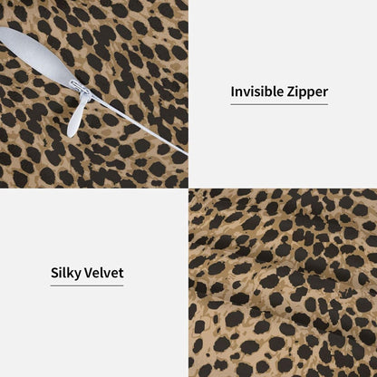 Leopard Skin Wild Animal Print Throw Pillow Cover Set of 2, Decorative Square Pillowcase for Bedroom, Living Room