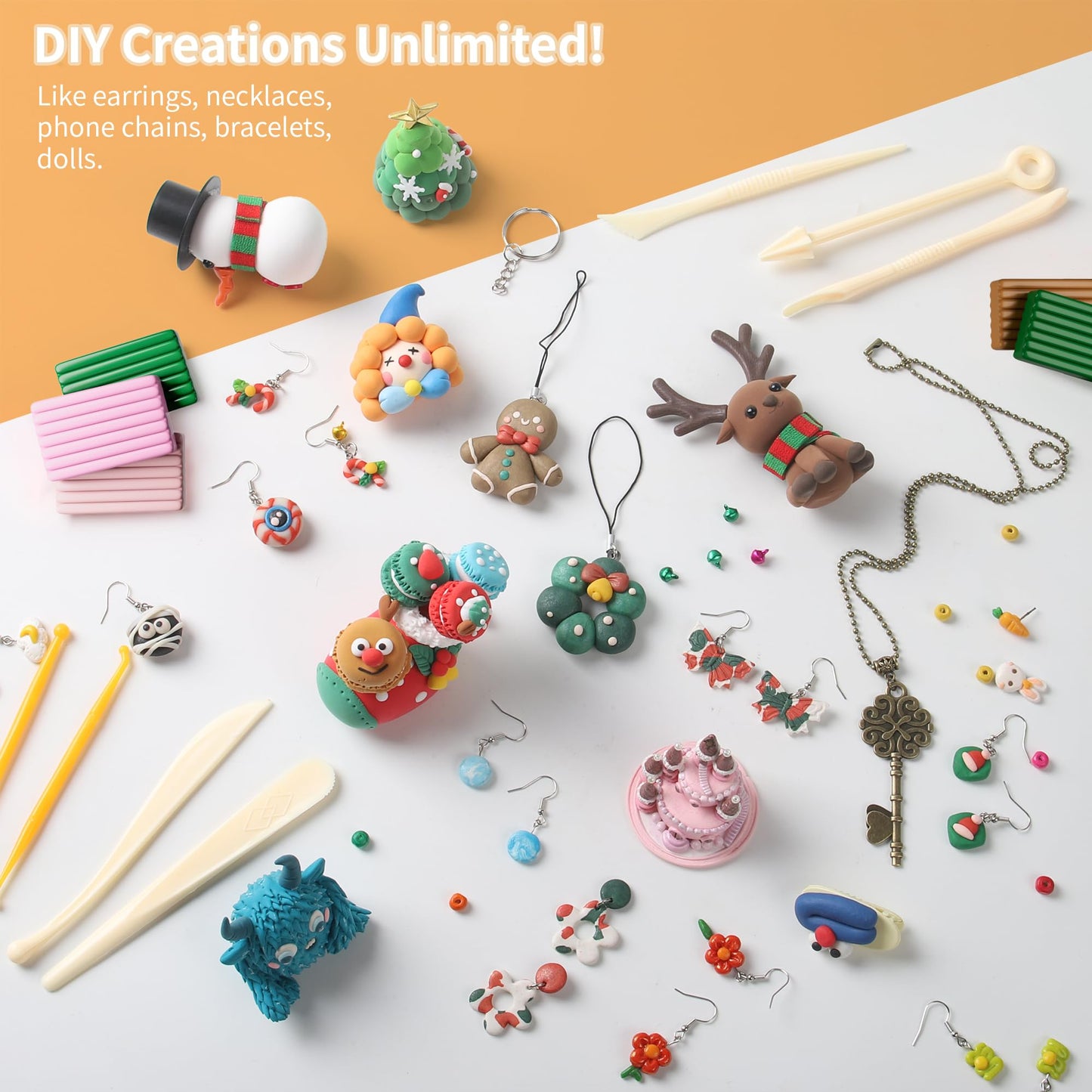 Aestd-ST Polymer Clay 85 Colors, Modeling Clay for Kids, Oven Bake Molding Clay Kit,DIY Starter Kits with Sculpting Tools and Accessories, Art and Craft Gifts for Kids and Adults.