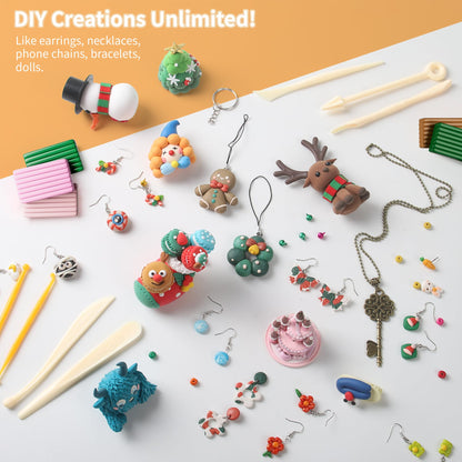 Aestd-ST Polymer Clay 52 Colors, Modeling Clay for Kids, Non-Sticky Oven Bake Clay with Sculpting Tools and Accessories, Halloween Christmas Gift for Children and Artists