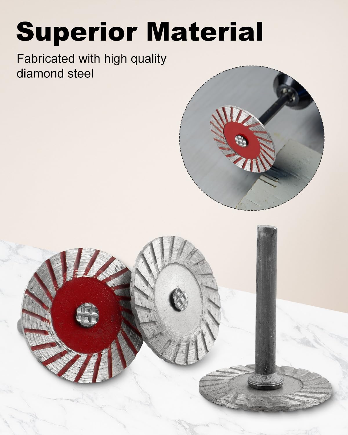 AOKLIT 10pcs Stone Carving 40mm Blades Tools, Mini Engraving Diamond Saw Blades, Diamond Metal Cutting Wheel Saw for Granite, Marble, Ceramic, Porcelain, Tile