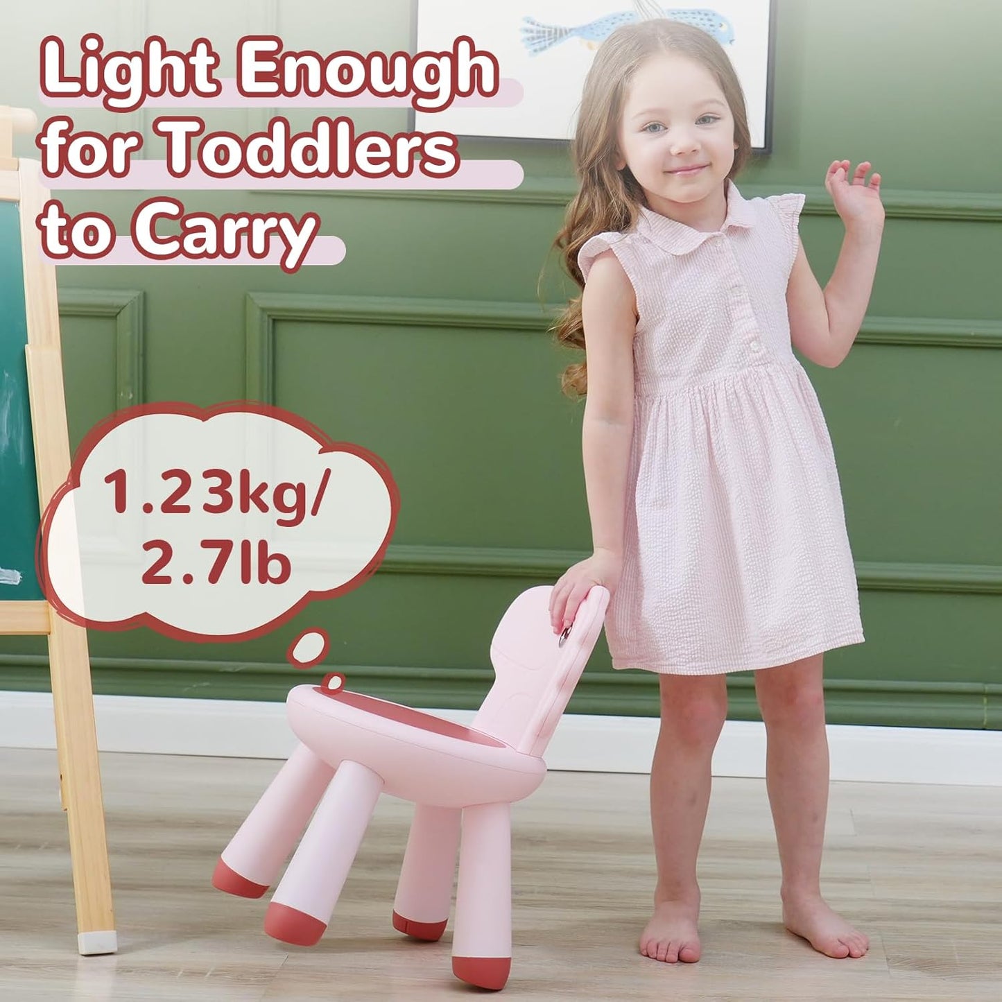 13 KidBloom Toddler Chair, Reinforced Kids Chair, Dinosaur Plastic Child Chair for Toddlers with Supportive Backrest