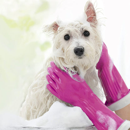 PLAYTEX Living Drip-Catch Cuff Reusable Rubber Gloves for Household Cleaning – Medium Size, 3-Pack