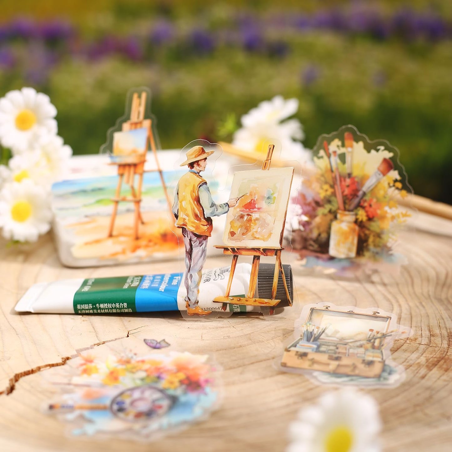 MiyouLuna 90 Pcs Lanscape PET Stickers Set, Art-Themed Stickers for Scrapbooking, Journaling and DIY Crafts