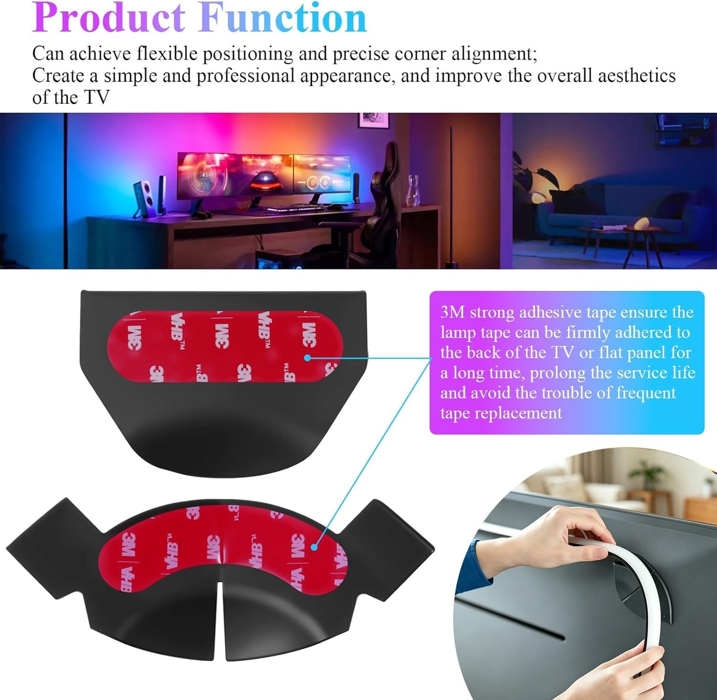 Upgraded Brackets Set fits Philips Hue Play Gradient Light Strip