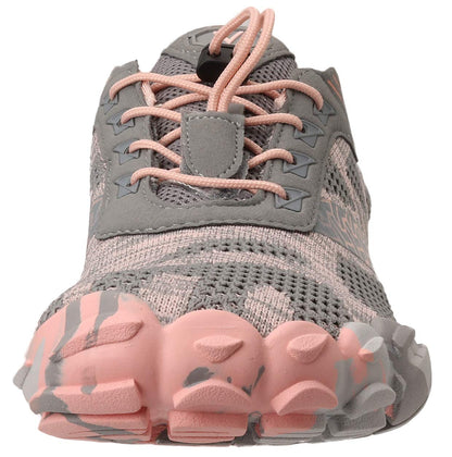 Joomra Women Minimalist Shoes Barefoot Treadmill Walking Athletic Size 10 Gym Lightweight Jogging Hiking Trekking Toes Workout Sneakers Grey Pink 41