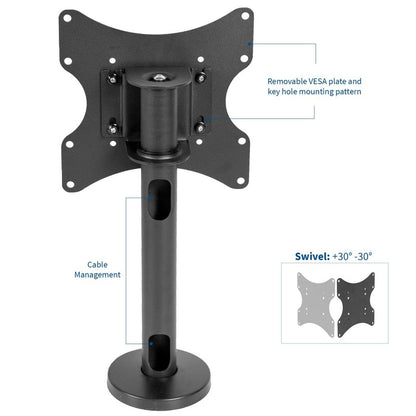 VIVO Swivel Bolt-Down TV Stand for 23 to 43 inch Screens, Desktop VESA Mount, Sturdy Tabletop TV Display STAND-TV00M2