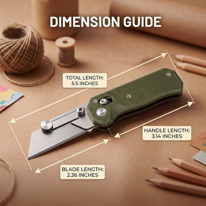 Folding Utility Knife for Men Women,Quick Change Box Cutter with 10Pcs SK5 Replaceable Blades,EDC Razor Knife for Cartons,Cardboard,Boxes,Christmas Stocking Stuffers Gifts for Men Husband Women (Green)