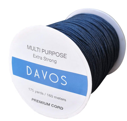 Nylon Braided Cord Thread 1.5mm x 175 Yards for Jewelry Making String Beading Shamballa Necklaces Bracelets Lift Shade Cord Window Blind Arts Crafts DIY Extra Strong (Navy Blue)