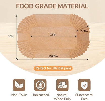 Loaf Pan Liners | 150 Pcs Non-Stick Parchment Paper for 9x5 Loaf Pans - Perfect for Baking Bread