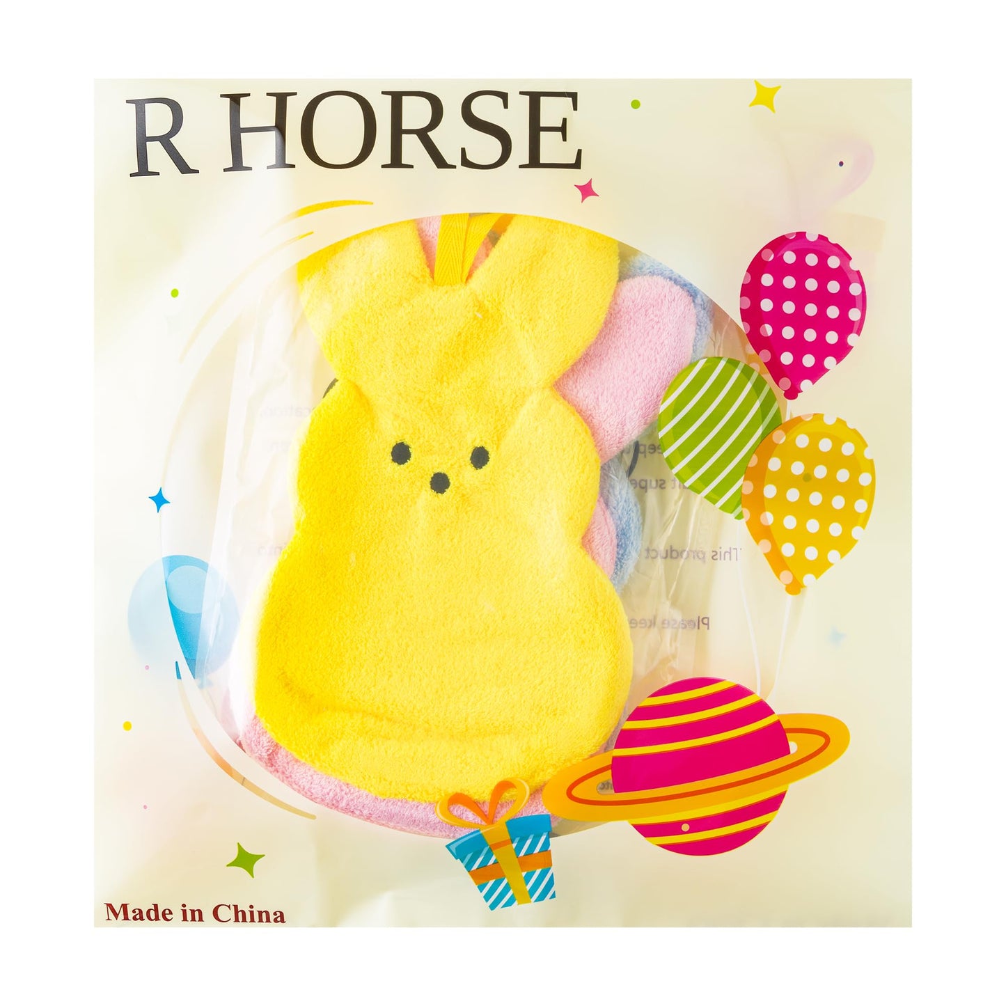 R HORSE 3Pcs Easter Kitchen Towel, Cartoon Rabbit Soft Thick Dish Cloth, Bunny Hand Towel for Bathroom, Easter Bunny Decoration Hand Drying Tea Cloth for Cooking Baking Cleaning Spring