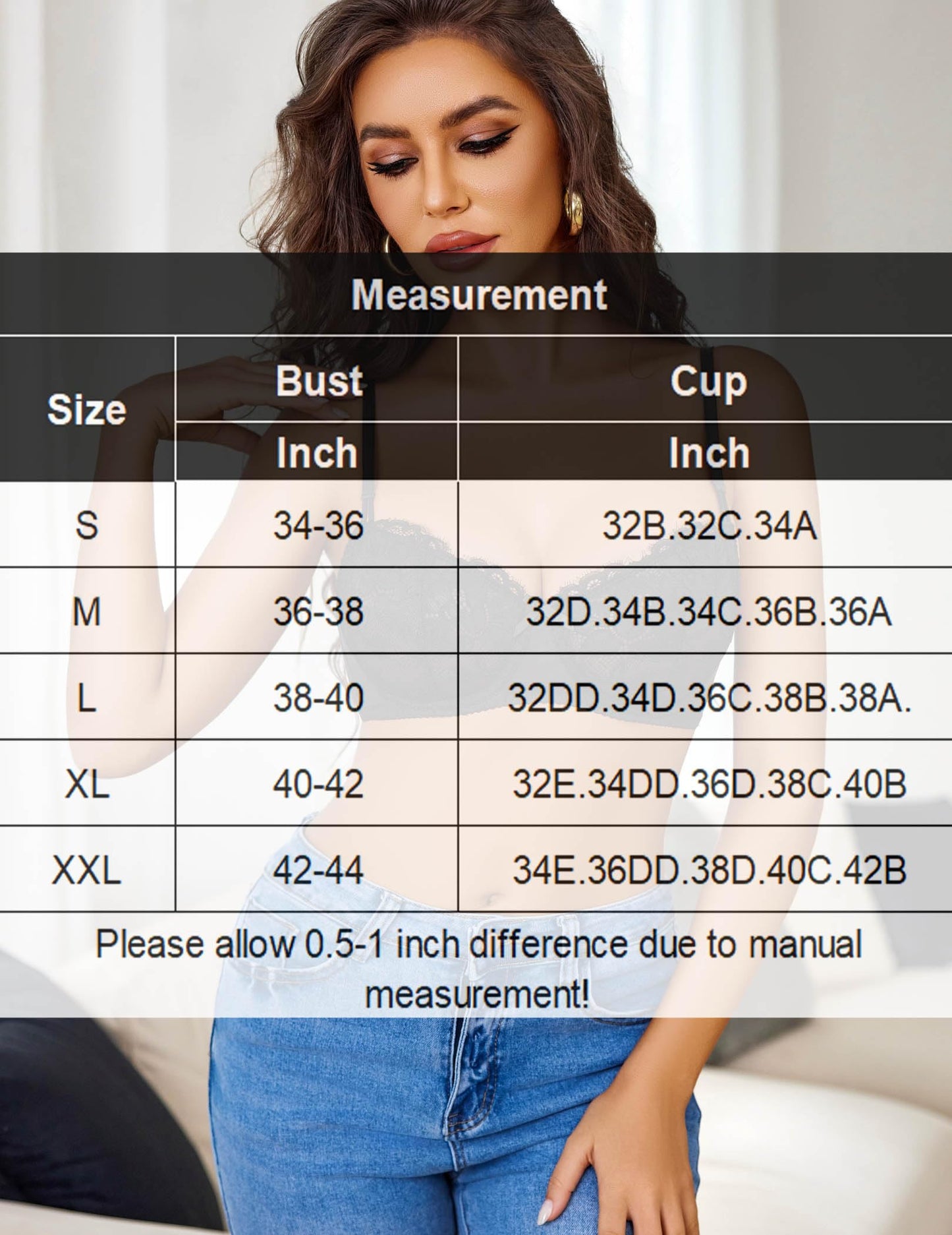 Avidlove Women's Sexy Lace Bra Sheer Balconette Underwire Unlined Everyday Bras Lingerie