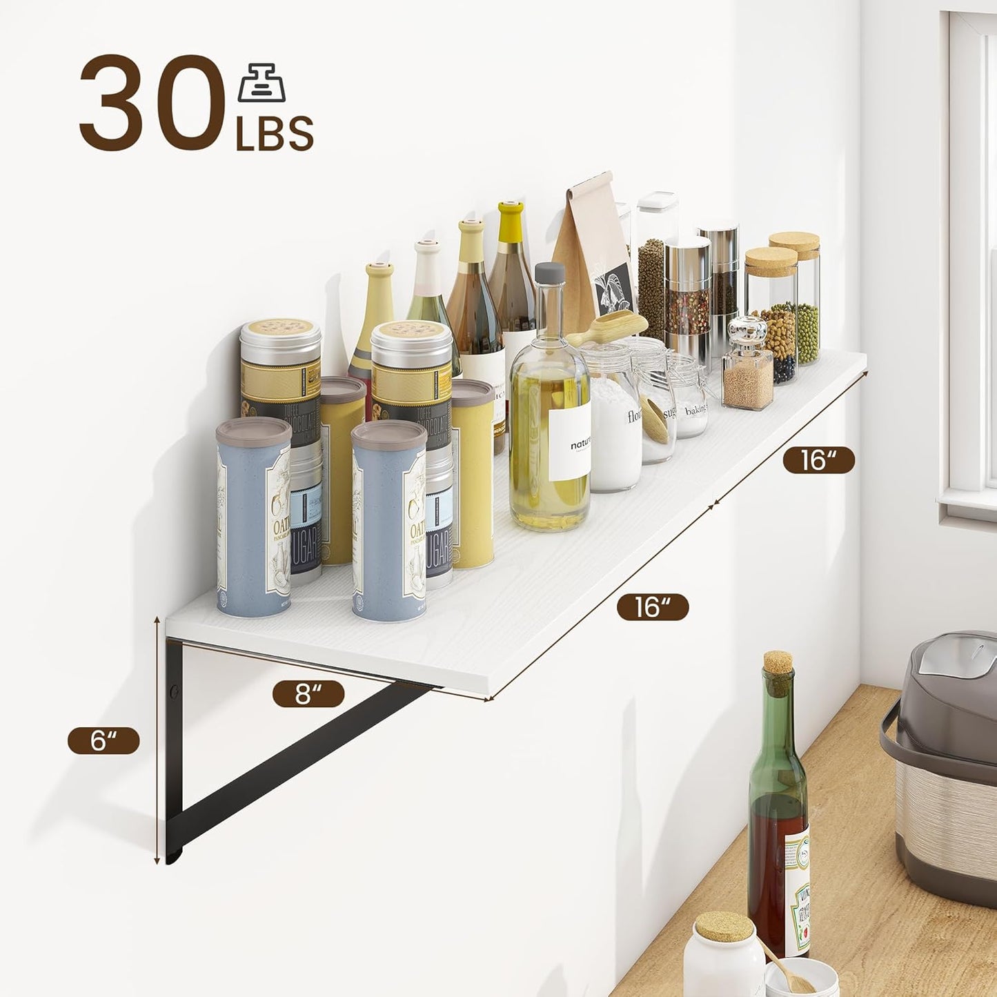 16W 8D Set 2, Fun Memories Deep Floating Shelves for Wall, x Wall Mounted Shelves of Wide Display Ledge Shelf