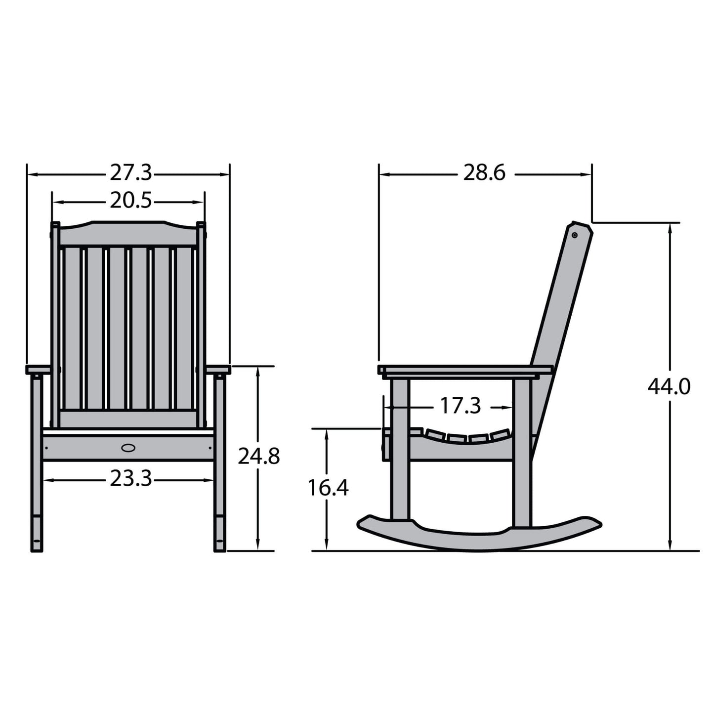 highwood Lehigh Rocking Chair, Coastal Teak