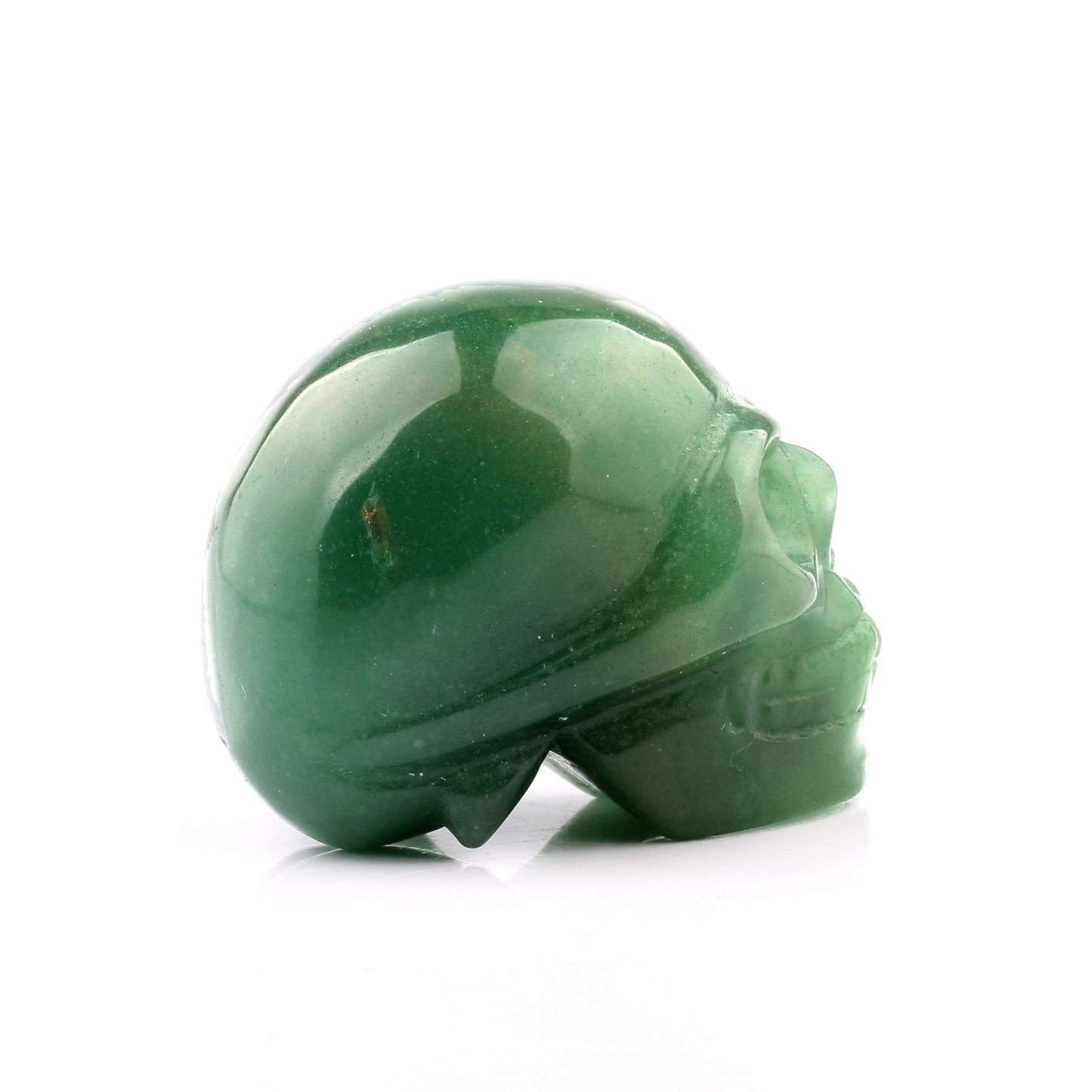 50mm Green Aventurine Carved Skull Crystal Reiki Healing Statue Collectible Figurine Charka Stone