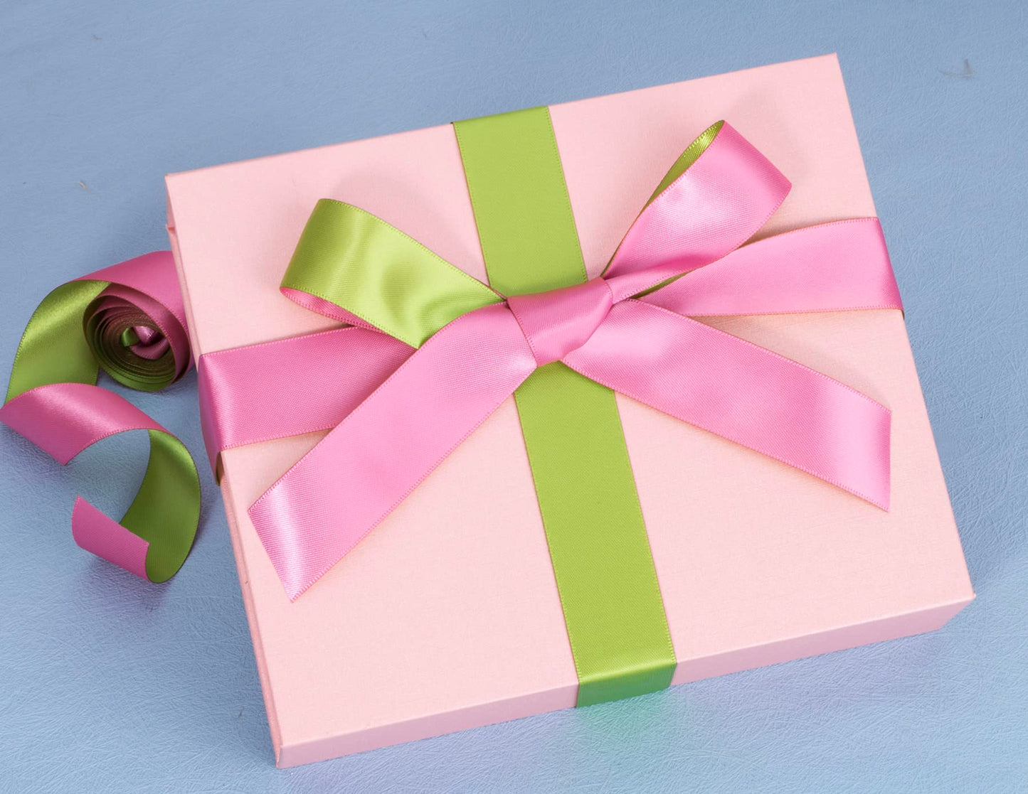 YASEO 1 Inch Double-Sided Two-Tone Hot Pink and Lime Green Ribbon, 20 Yards
