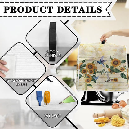 L Size Sunflower Bird Plank Mixer Cover - Kitchen Mixer Accessories to Keep Clean & Safe, Organizer Bag for Coffee Maker