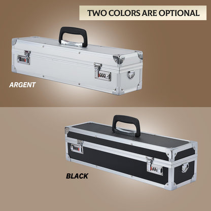Chef’s Knife Case Aluminum Hard Case with Dual Combination Locks Cultery Carrier Portable Knife Organizer Block Holders Protectors With 8 Slots Can Hold Home Black