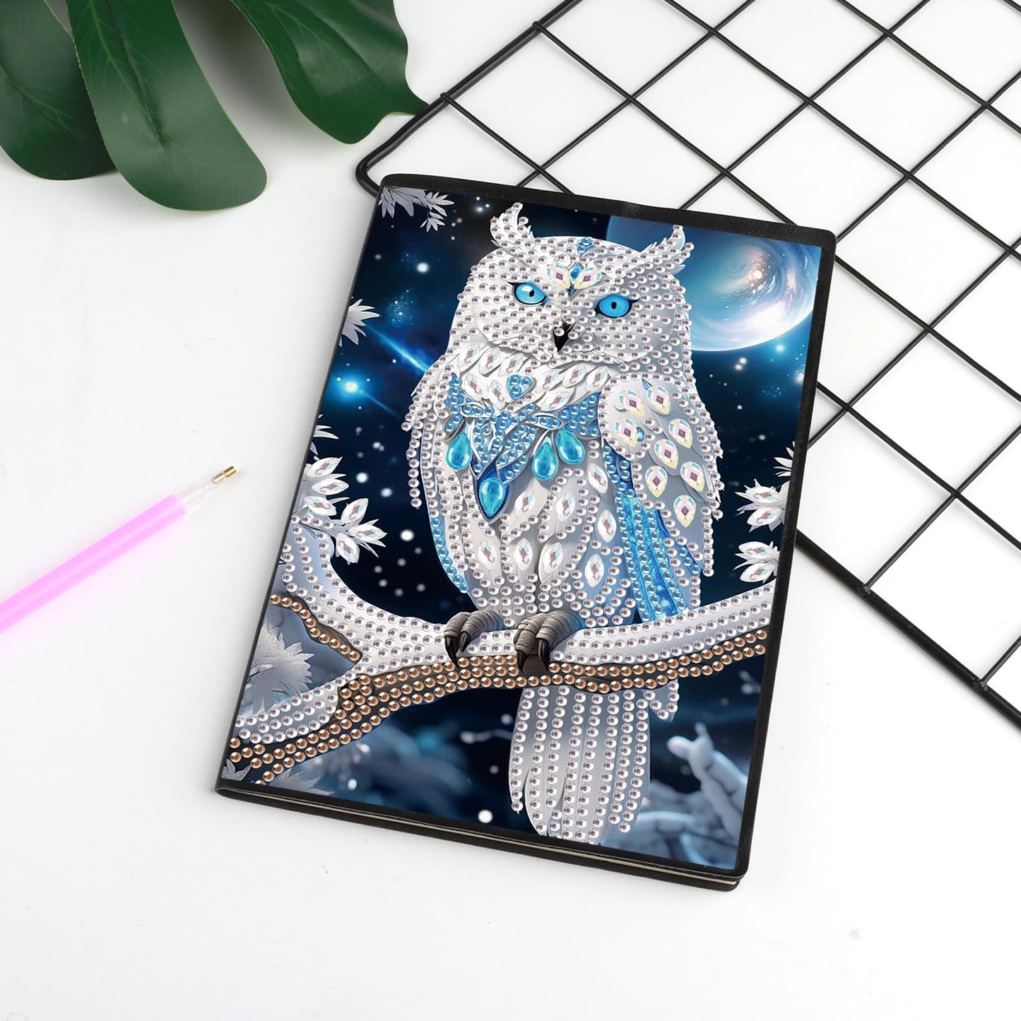 DCIDBEI Diamond Painting Owl A5 Notebook Kit for Adults - Modern Style, Multicolor, Non-Foldable