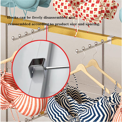 Clothing Store Boutiques Retail Lingerie Garment Rack, Metals, Underwear Display Stand, Commercial Shelves Clothes Rod, for Lingerie Socks Bra Panties Scarves(Black,120 * 40 * 155c