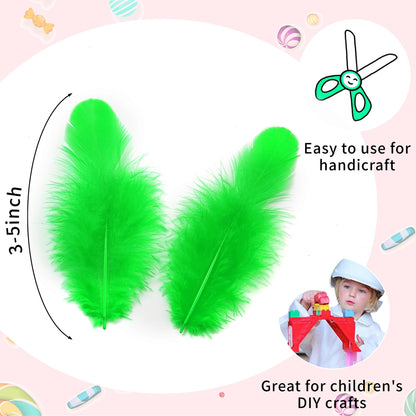 Soarer 900pcs Green Gold Purple Feathers - 3-5inch Feathers Bulk for Mardi Gras Party, Dream Catcher Supplies and DIY Crafts