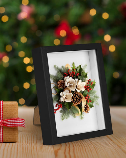 2 Pack 5x7 Small Shadow Box Frame with Plexiglass, Wood Frame Display Case Box for Memorabilia, Dried Flowers, Medal, Crafts, Tickets and Photos (Black, 5x7)