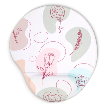 HODYXIN Ergonomic Mouse Pad with Wrist Support,Cute Floral Pattern Mouse Pads with Wrist Rest,Comfortable Mouse Pad for Home Office Gaming Work Computers Laptop with Non-Slip PU Base (Rose Fantasy)