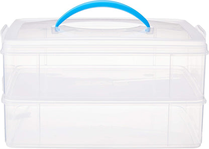 Snapware Snap 'N Stack Portable Storage Bin for Tools and Craft, 14.1 x 10.5-Inch Clear BPA-Free Container