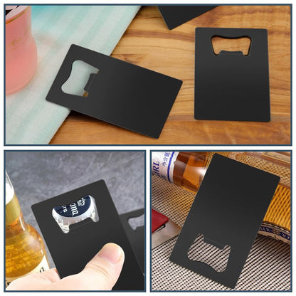 Yugada 100 Pcs Stainless Steel Metal Card Beer Bottle Openers, DIY Bottle Opener for Party Favor Wedding Favor Groomsmen Bridesmaid Gift