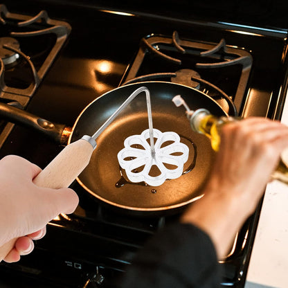 YARDWE Swedish Rosette Iron Rosette Waffle Molds for Creative Cake Printing and Pastry Frying