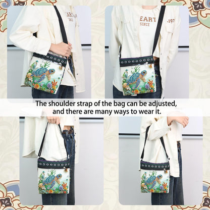 5D Diamond Painting Shoulder Bag – DIY Sea Turtle Design with Special Shaped Crystals, Partial Drill Diamond Art Bag Craft Kit for Adults, Stylish Handmade Crossbody Tote for Everyday Use & Gifts
