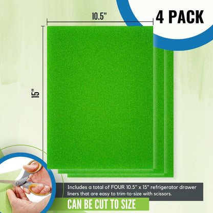 Dualplex® Fruit & Veggie Life Extender Liner for Fridge Refrigerator Drawers, 13 x 10.5 Inches (4 Pack) – Extends The Life of Your Produce & Prevents Spoilage