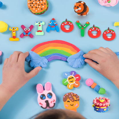 Ixiaoyoo Air Dry Clay, 100 Colors Modeling Clay for Kids, Safe & Non-Toxic, DIY Model Art & Crafts Toys with Sculpting Tools, Home Party Favors, Birthday Toys Gift for Ages 3-12 Boys & Girls