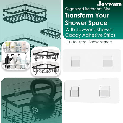 2 6 1/2" Shower Caddy Adhesive Replacement Sticker, Shower Adhesive Strip Adhesive Hook Bathroom Storage Shelf