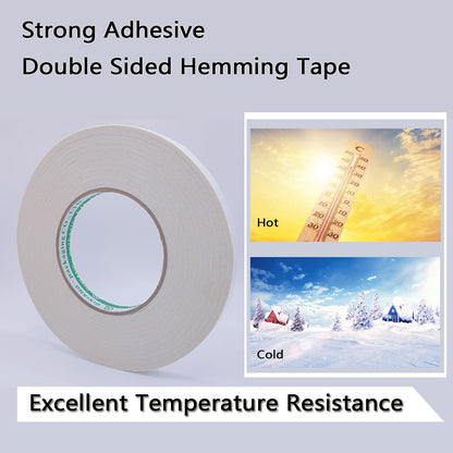 WENSSKKU Double Sided Sticky Fabric Tape,1 Inch x 200 Feet Hem Tape No Sew No Iron,Double Sided Hemming Tape for Clothes, Pants, Curtains, Crafts and DIY Projects,Thin and Removable