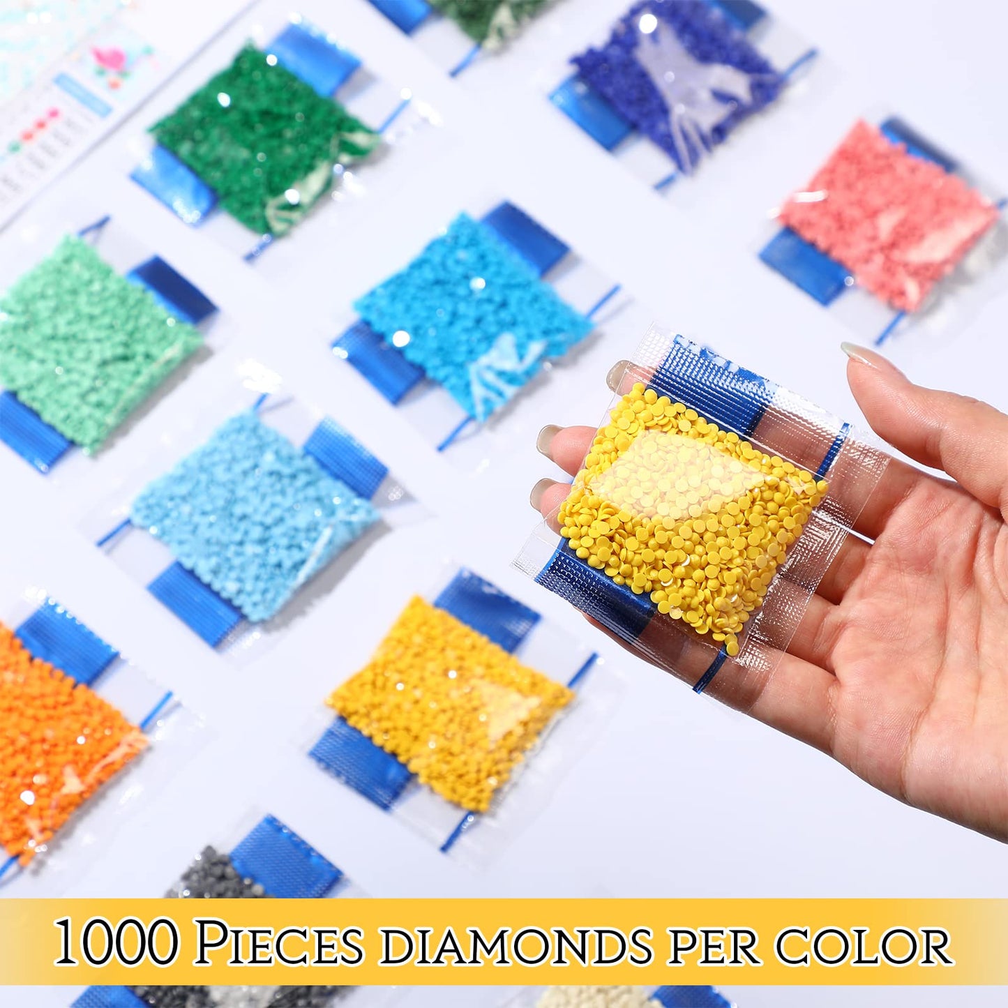 60000 Pcs 60 Color Rhinestones Diamond Painting Beads Flat Bottom Round Resin Beads Art Replacement Diamonds for DIY Craft Diamond Painting Accessories(Bright Color)
