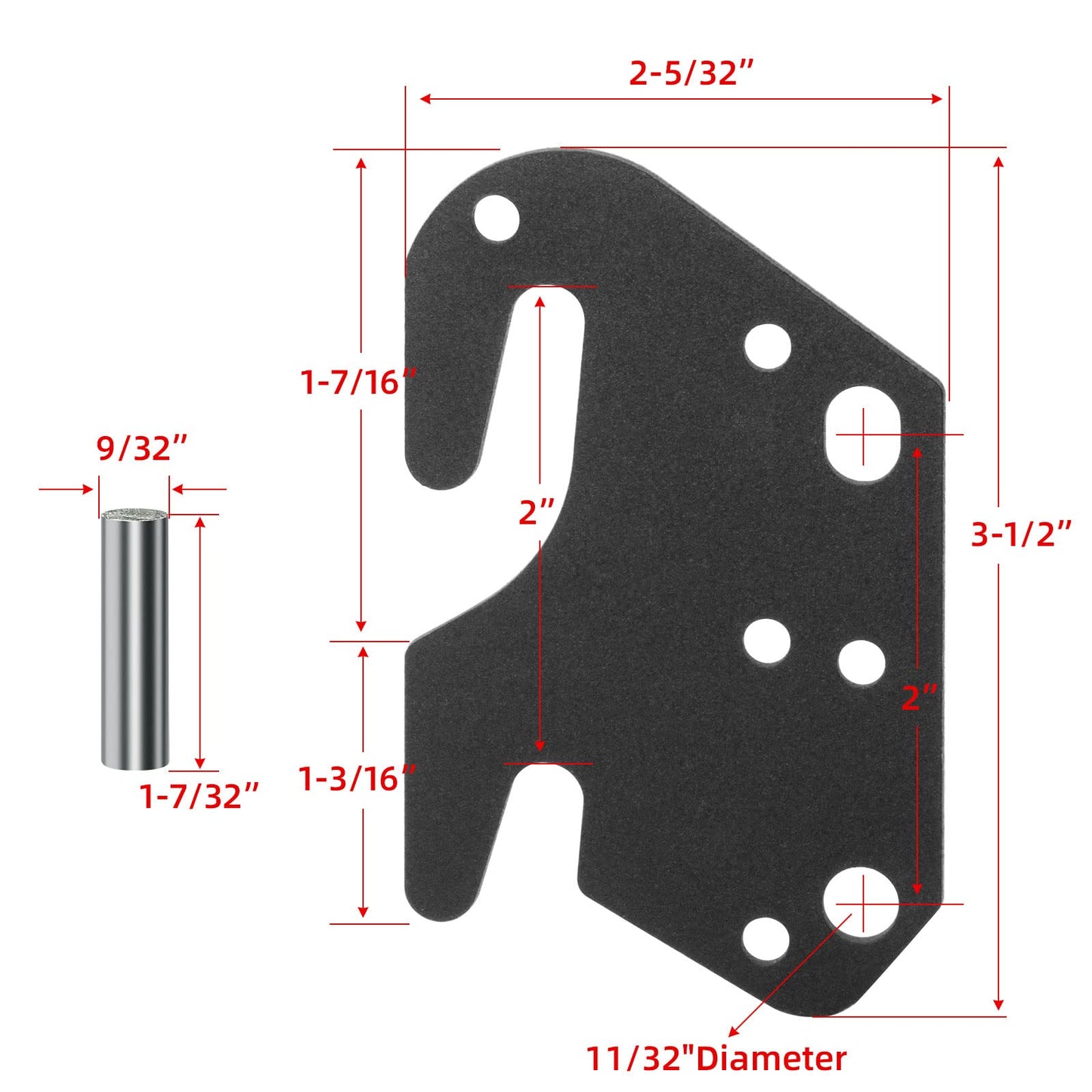 KOPKIO 4 PCS Universal Wood Bed Rail Hook Plates for Headboard Footboard Bed Frame Bracket, Wooden Bed Hook On Bed Rails with Mounting Hardware, Black