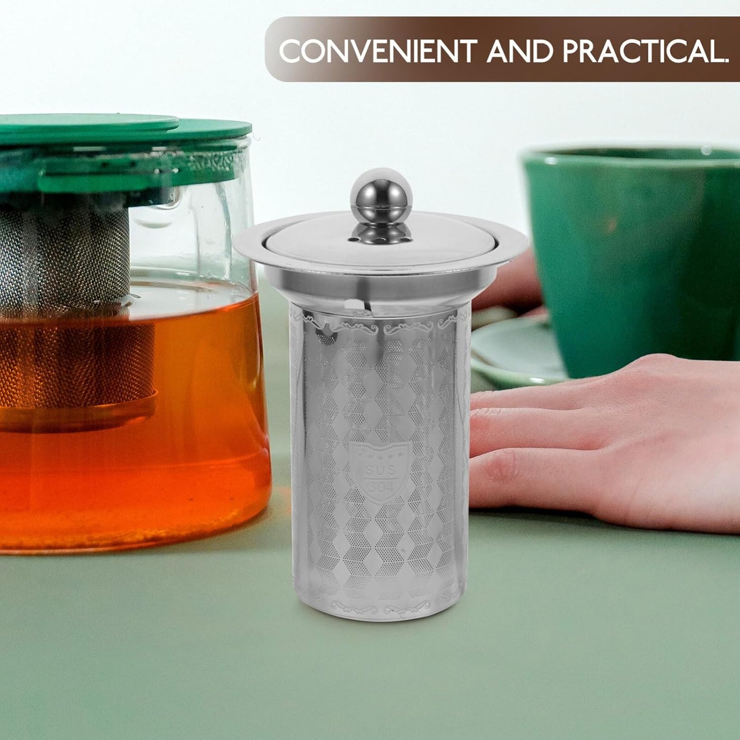 HEMOTON 2pcs Tea Strainer, Loose Tea Filter, Teapot Mesh Strainer, Tea Infuser, Tea Basket