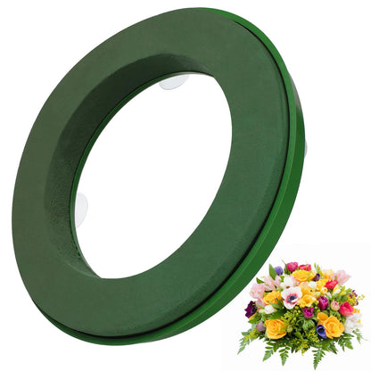 Sewroro 12-Inch Floral Foam Ring with Mud Block and Suction Cups for DIY Wedding Car Decoration Floral Arrangements and Wreath Making