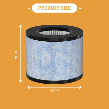 Allisfresh C102 MA-01CW True HEPA Replacement Filter Compatible with Miko Ibuki C102 Air Cleaner Purifier and Okaysou AirMic4S, True HEPA Filter Set, 2 Pack