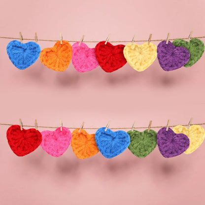Mindsoft 35 Sets Emotional Cheer Support Gift Bulk Cute Hand Crocheted Pocket Hug Heart Inspirational Cards and Bags Party Favor for Preschool Toddler Boy Girls