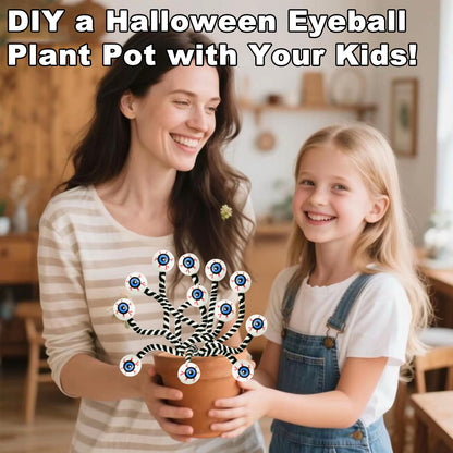 HINGTAI 12Pcs Halloween Eyeball Picks 10 Inch Branch Decoration Stems Props Decor Flowers Artificial Ornaments Centerpiece for Home Office Party Indoor Gifts (Black and White)