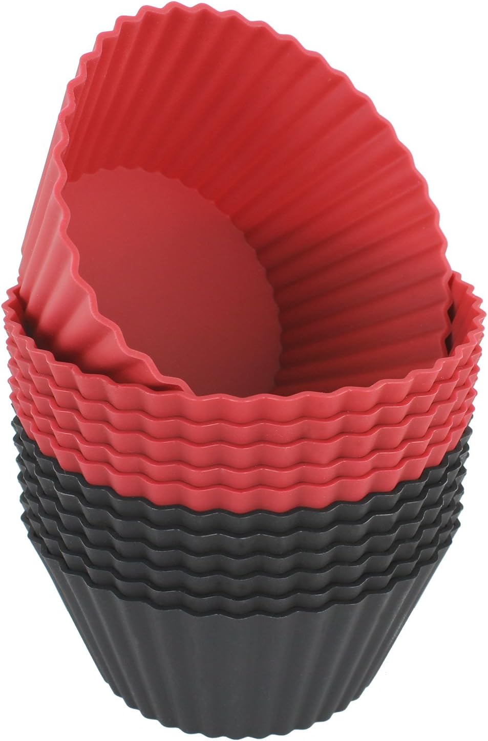 Freshware Cupcake Liners, Pack of 12 Silicone Muffin Cups, 3.8 Inch Reusable Non-Stick Baking Cups for Parties