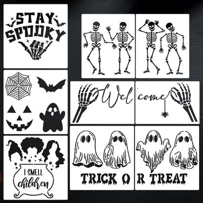 Halloween Stencils for Door Mats Large Halloween Doormat Stencils Skeleton Boo Spooky Ghost Stencil for Door Mat Wood Sign Fabrics DIY Crafts Decor