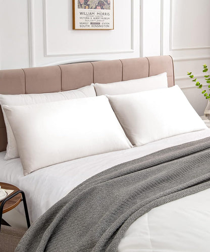 Warmstar King Size Cotton Pillowcases - Set of 2, 600 Thread Count, Soft & Breathable White 20x36 Inches