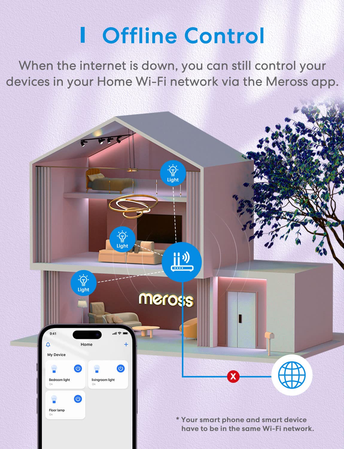 meross Smart Light Bulb, Smart WiFi LED Bulbs Compatible with Apple HomeKit, Siri, Alexa & Google Home, E26 2700K-6500K, 900 Lumens RGBWW 60W Equivalent, 1 Pack