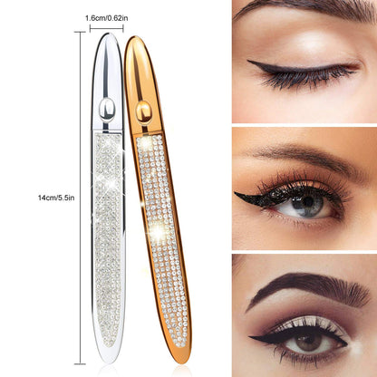 ICORIC Liquid Eyeliner Pen Waterproof, Magic Self-adhesive Long-Lasting Eyelash Glue Pen, Non Magnetic, No Blooming Quick Drying Magnetic Eye Liner Black Pack of 2