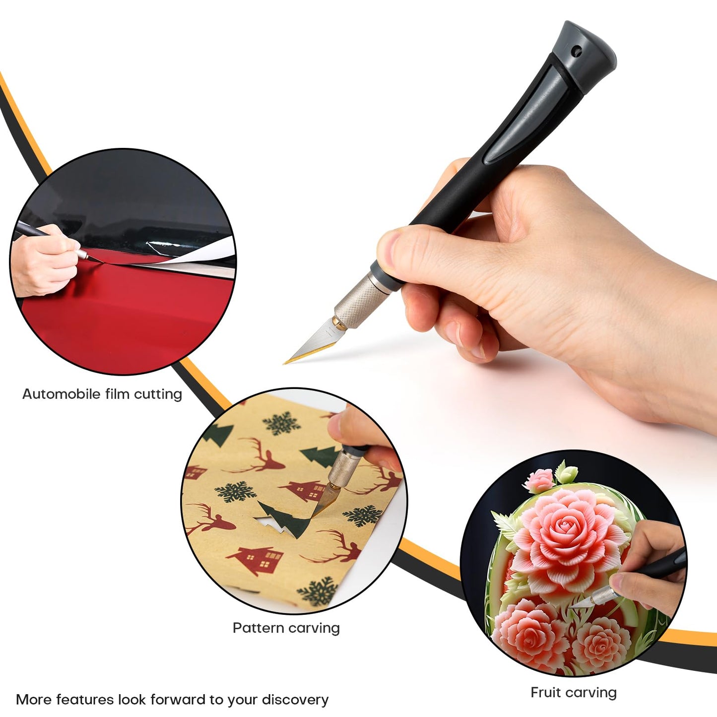 EHDIS Exacto Hobby Knife Set, Precision Art Craft Utility Knife Kit with 10PCS # 11 Titanium Coated Blade Refill for Working-Stencil, Scoring, Scrapbooking, Architecture Modeling, Crafting