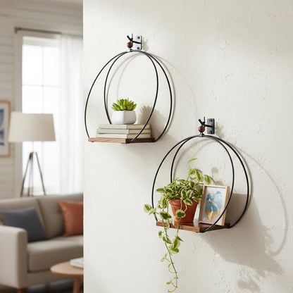 ZEXUIRU 2 Set Metal Wall Candle Sconce for Living Room Bedroom Dining Room Bathroom Decorative Iron Candle Holders Farmhouse Wall-Mounted Metal Sconces Holder - Black 11.8in