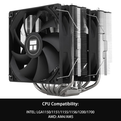 Thermalright Peerless Assassin 120 SE CPU Cooler, 6 Heat Pipes AGHP Technology, Dual 120mm PWM Fans, 1550RPM Speed, for AMD:AM4 AM5/Intel LGA 1700/1150/1151/1200/1851,PC Cooler