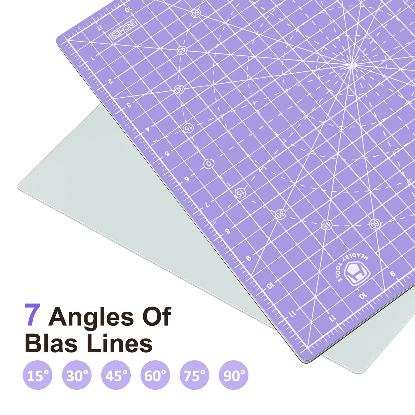 Headley Tools 12"x12" Rotating Cutting Mat, Self Healing Mat with 360-Degree Rotation & Anti-Slip Base, Sewing Board Cutting Mat Perfect for Fabric Quilting Leather Hobby Project, Purple
